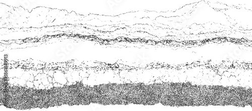 Black and white abstract textured horizontal bands with granular bottom layer grunge