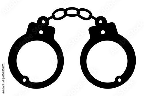 Symbolic representation of handcuffs, symbolizing justice and crime Vector, handcuffs Silhouette Vector
