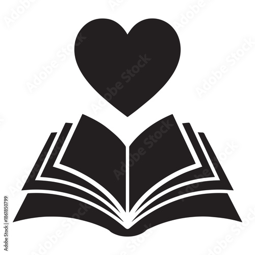Heartfelt love for reading and learning with open book