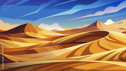Wind-shaped sand dunes creating abstract desert patterns