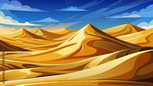 Wind-shaped sand dunes creating abstract desert patterns