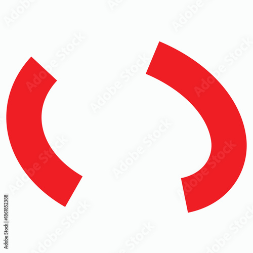 Red Curved Arrow Shape on White Background