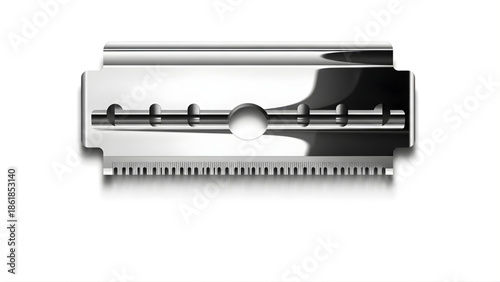 A gleaming, sharp steel shaving blade, an essential tool for personal grooming and a close shave, reflecting precision in a timeless design for smooth skin care routines
