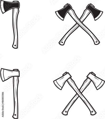 Four axes illustrations in various configurations