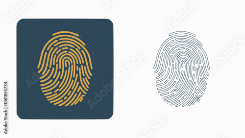 Fingerprint icons for identity verification and security