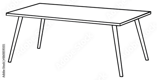 Line art illustration of a table depicting a simple design for home and office use