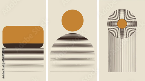 Modern abstract art with geometric shapes and lines