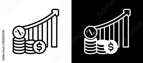 Interest Rate whiteblack icon