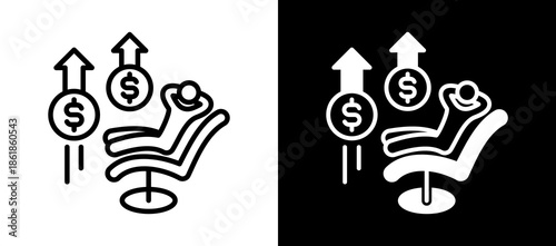 Passive Income whiteblack icon