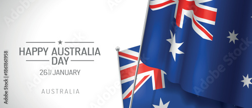 Australia happy day greeting card, banner vector illustration.