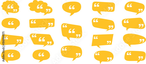 A pattern of yellow speech bubbles on a white background