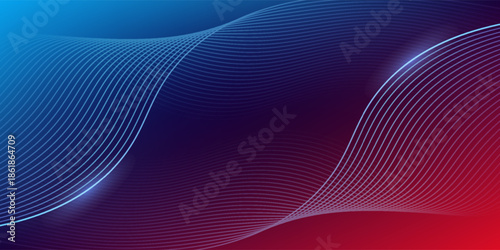 Blue purple red gradient mesh abstract background with wavy blended lines nice for wallpaper or banner EPS10