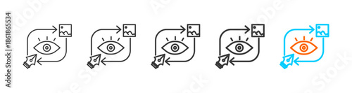 visual art icon set multiple style collection