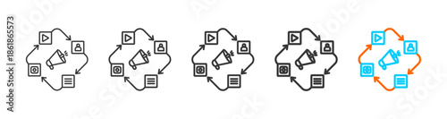 storytelling icon set multiple style collection