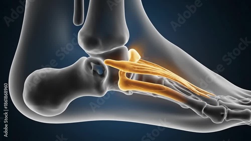 3D Animation of Spring Ligament and Medial Arch in Human Foot