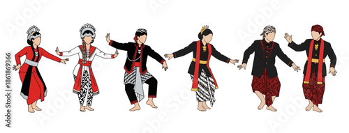 Traditional Indonesian Dancers in Cultural Attire Performing