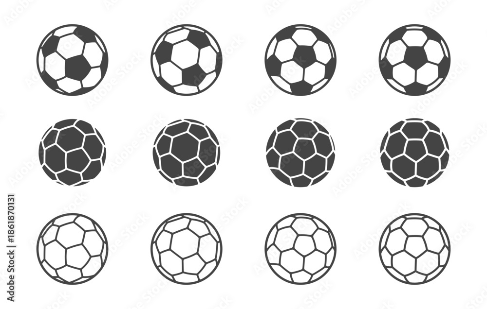 Obraz premium Soccer ball vector, Football ball svg, Soccer ball silhouette, Soccer ball svg, Soccer ball outline, Football svg, Football icons, Soccer ball icon, Football outline -V02.
