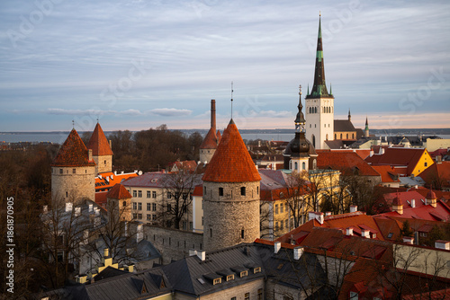Murallas y tejados del casco histórico de Tallin, Estonia