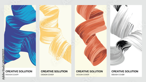 Creative colorful swirl design covers for modern projects and presentations