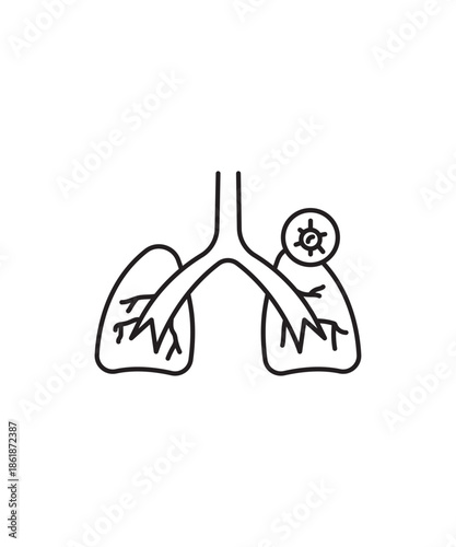 lung infection icon, vector best line icon.
