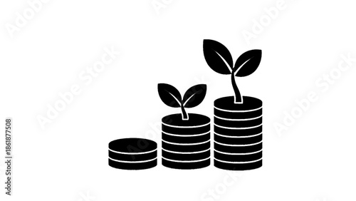 Vector illustration of financial growth and investment concept on transparent background