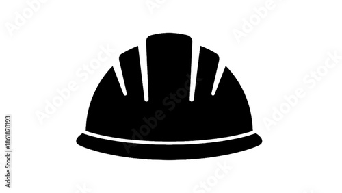 Vector illustration of a hard hat safety protection icon on transparent background, symbolizing industrial work and security
