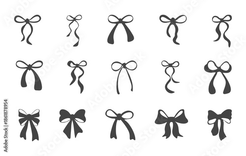 Ribbon bow vectors, Coquette bow svg, Ribbon bows silhouette, Bow svg, Bow silhouette, Hair bow svg, Coquette bow silhouette, Hair bow silhouette, Bow clipart. 