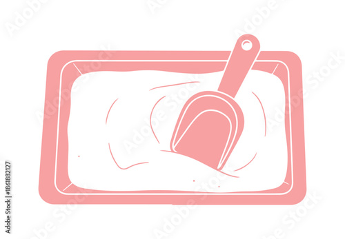 Icon vector of Sand Tray and Scoop. Sign representing Sand Tray and Scoop. isolated symbol illustration