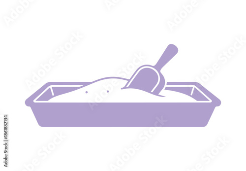 Glyph icon vector for Sand Tray and Scoop. Sign for Sand Tray and Scoop. isolated symbol illustration