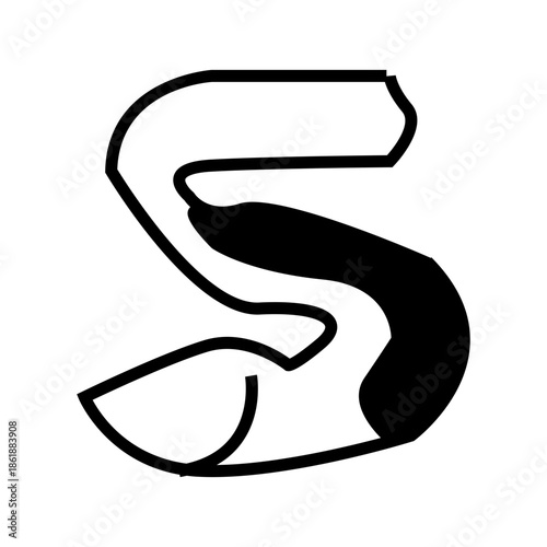 Minimalist black and white eel animal illustration vector