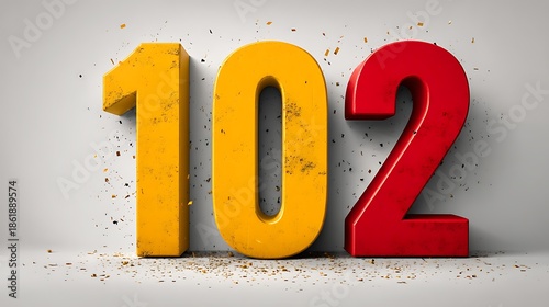 Playful 3D digit 2 colorful candy-like texture white background studio bright lighting sparkling dust frontal camera, Realistic Photo