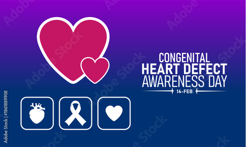 Congenital Heart Defect Awareness Day Poster Banner and Background Design Template Promoting CHD Awareness, Heart Health Education, Early Diagnosis, and Support Campaign