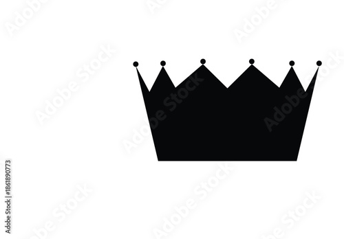 Birthday crown black quine vector.