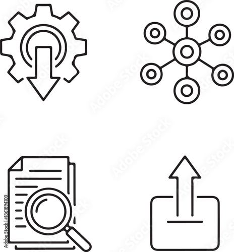 Collection of technology data process vector illustration icons for web and mobile applications isolated on white background