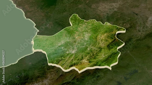 Trujillo region, Venezuela, extruded on the map