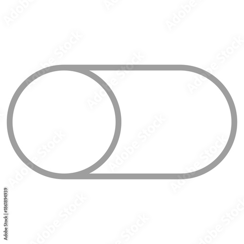 Flat Colored Toggle Off Icon for Interface Control