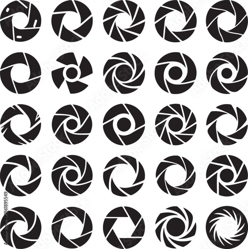 Circular Aperture Logo Icon Set