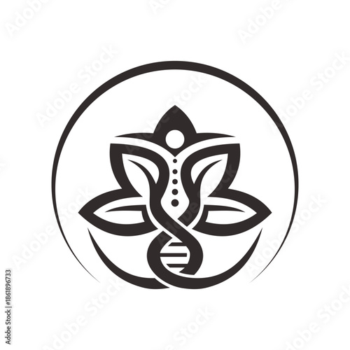 Minimalist Ganesha Lotus Spiritual Logo