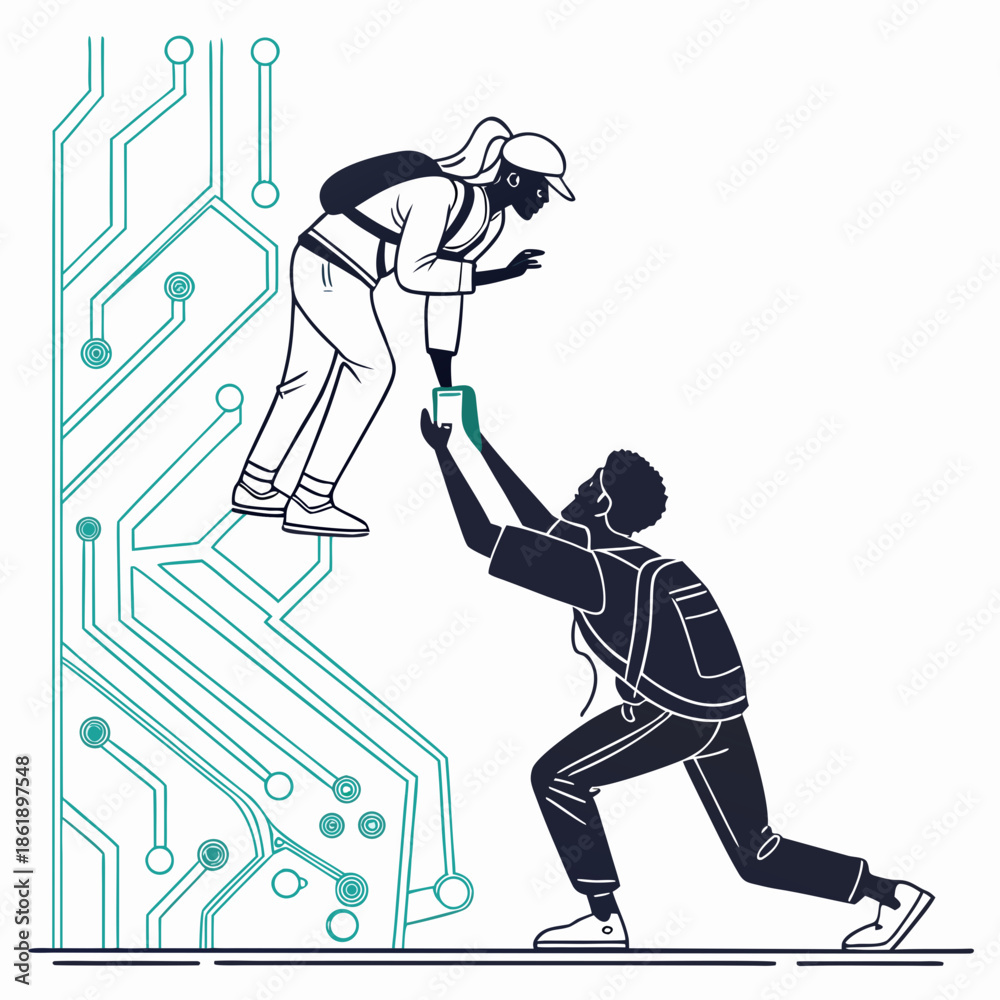 Obraz premium Abstract Tech Patterns Circuits and Neon Lines Vector