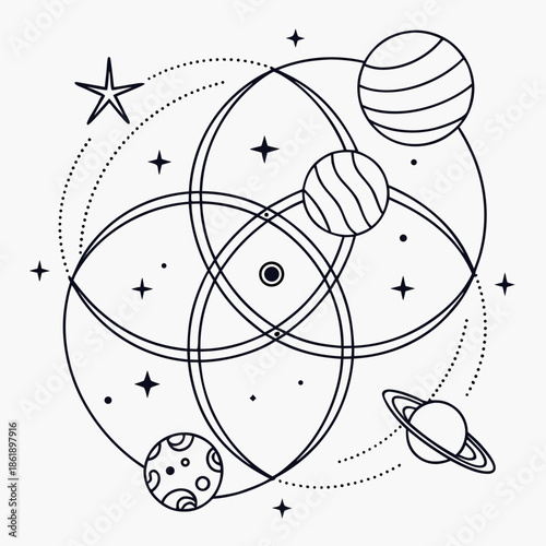 Cosmic Geometry with Abstract Planets Stars and Celestial Shapes