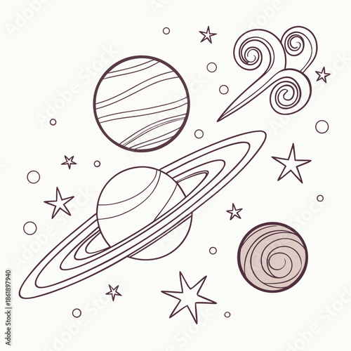 Abstract Cosmic Textures with Stars and Nebula Space Concept