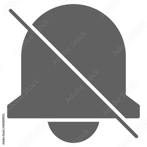 Flat Colored Bell Off Icon for Alert and Notification