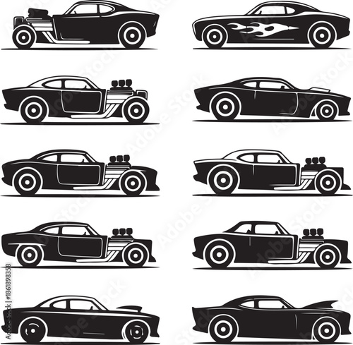 Vintage Car Silhouette Collection