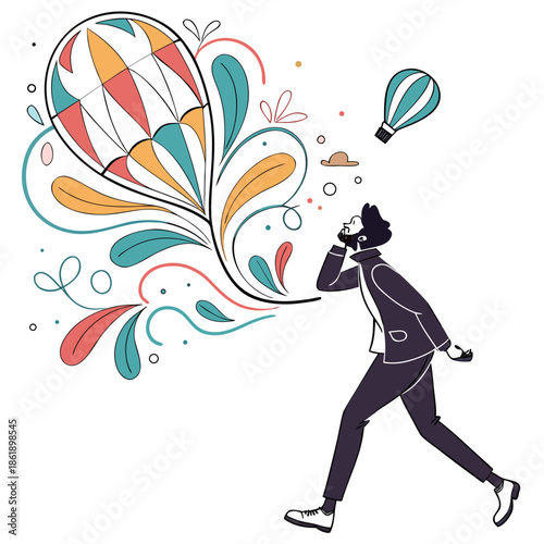 Abstract Creative Thinking and Imagination Driven Illustration