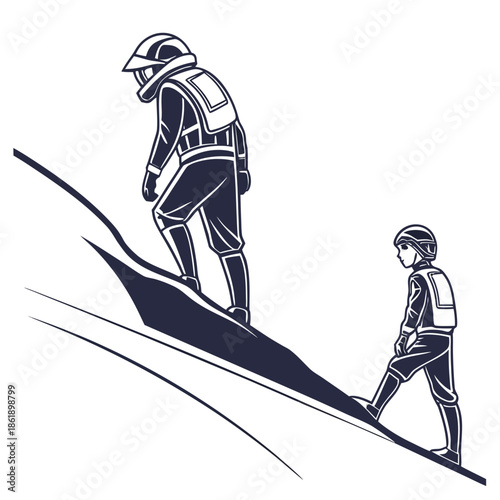 Futuristic Concept Illustration Clean Sci Fi Vector Art