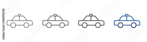 
outline icon set taxi with public transportation design