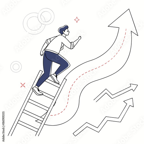 Productivity Concept Illustration with Abstract Performance Icons