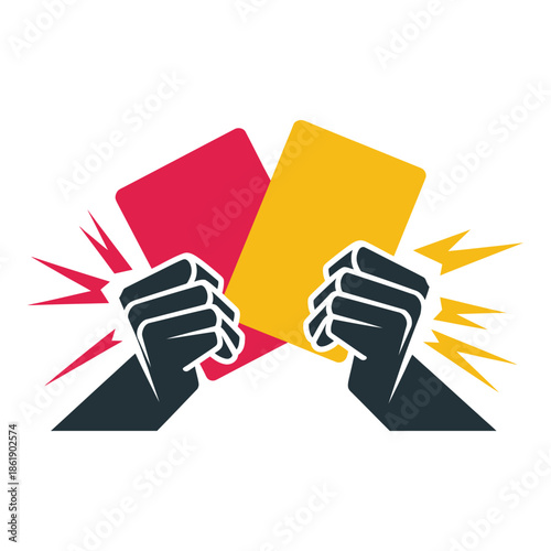 Referee showing red and yellow card