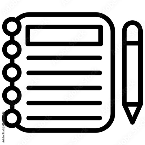 Notebook and Pencil Icon