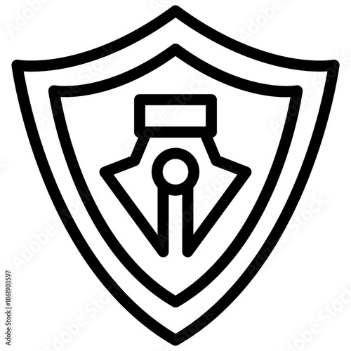 Shield and Pen Icon